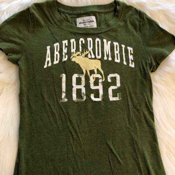 Vintage Abercrombie&Fitch Olive T Shirt - Picture 1 of 2